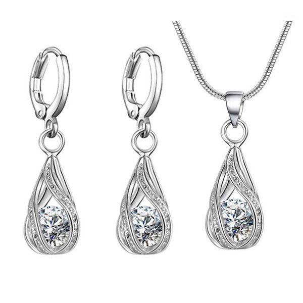 

fashion crystal jewelry necklace women twining pendant long choker blue white color necklaces pendants for gift accessories1, Silver