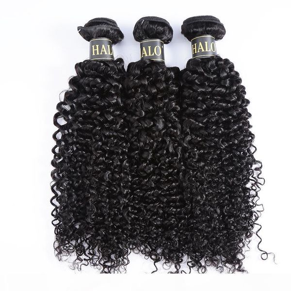 

brazilian hair weave bundles kinky curly human hair 3 bundles natural color raw virgin hair extension, Black
