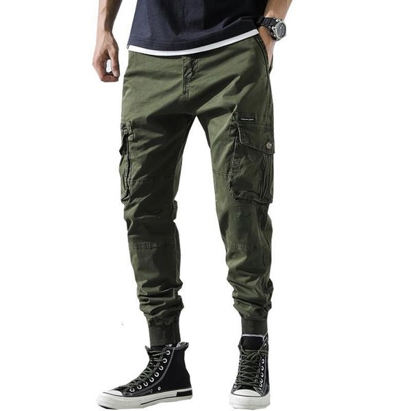 

drop shipping cotton men cargo pants multi-pockets baggy pants military overalls jpck02 drop shipping good quality, Black