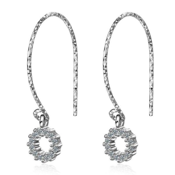 

dangle & chandelier tassel long round zircon drop ear hook earrings for women trend creative 925 sterling silver jewelry gift oorbellen sae1