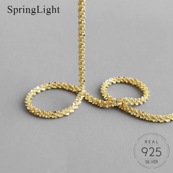 Springlight minimalist 18 K altın gypsophila klavikula kolye basit tüm maç popüler kolye kadınlar için 925 saf gümüş takı Q0531