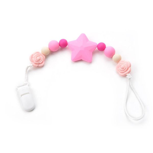 

силиконовые tether pacifier clip bpa бесплатные игрушки для зубов для зубов цветочные бусины ожерелье детский держатель детские носители wmt