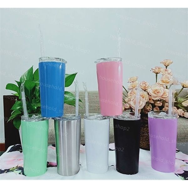 

16oz stainless steel tumblers with lids and straws double wall insulation wine beer mugs car cups