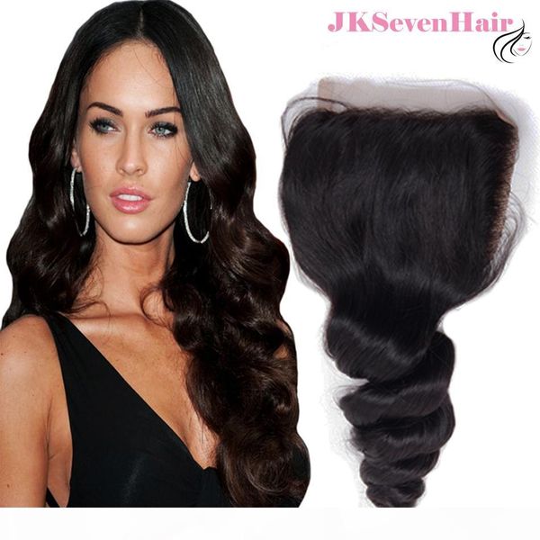 

10a grade brazilian virgin human hair 4x4 inch lace closure loose wave malaysian indian peruvian preplucked closure with baby hair, Black