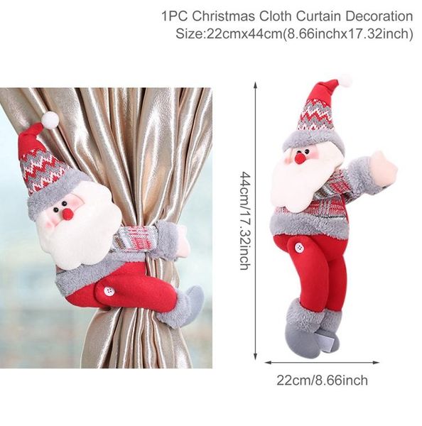 

cloth christmas curtain holder merry christmas decor for home ornaments new year 2021 santa snowman elk xmas curtain decor noel jllgrl