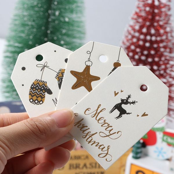 

50pcs tree hanging tag paper tags label home christmas decor xmas party gifts diy craft wrapping labels