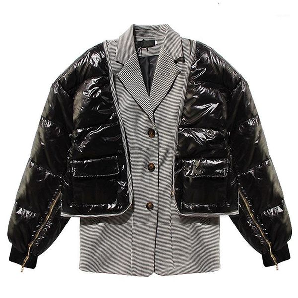 

seebeautiful new fashion 2019 autumn winter plaid notched long sleeve single breasted thick warm overcoat loose coat woman q6631, Black