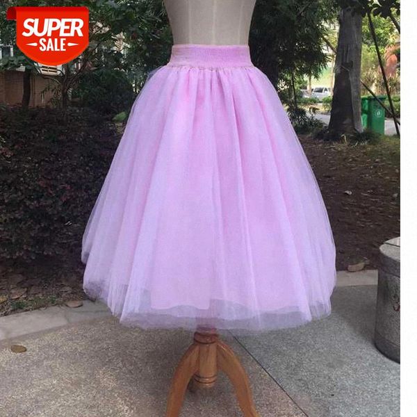 

new puff women chiffon tulle skirt white faldas high waist midi knee length chiffon plus size grunge jupe female tutu skirts #jt1h, White;black