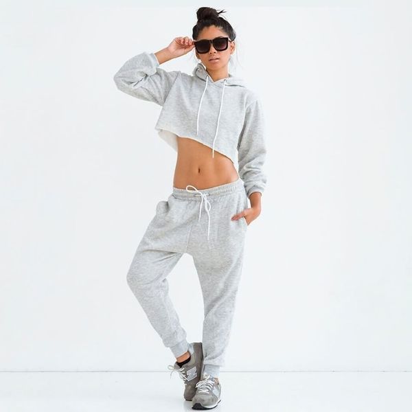 

autumn 2020 new women's sportswear 2-piece set 7546, Gray