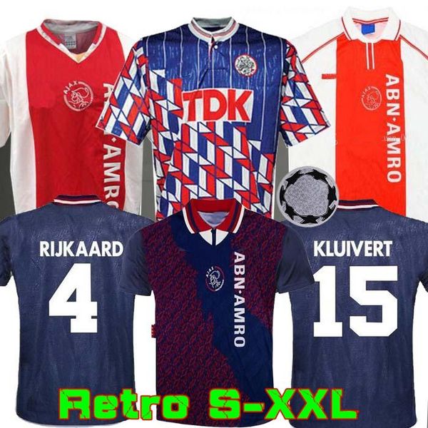 

1994 1995 ajax retro soccer jersey 94 95 rijkaard kluivert litmanen seedorf davids overmars 04 05 football 1989 1990 shirt 2004 babel 1998, Black;yellow