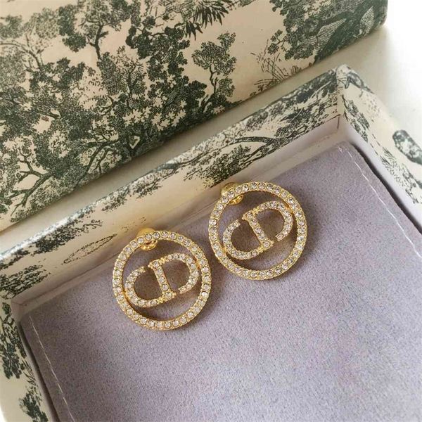 

new round earrings women's fashion full brilliant diamonds ring earrings independent packaging, Silver