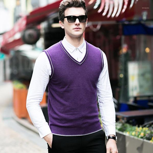 

new arrival fashion 100% pure wool men jacquard sweater autumn winter vest, sleeveless computer knitted size s-xxl1, Black;white