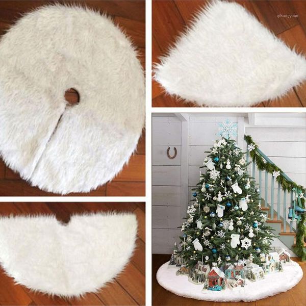 

white plush christmas tree skirts fur carpet merry christmas decoration new year home outdoor decor event party tree skirts1