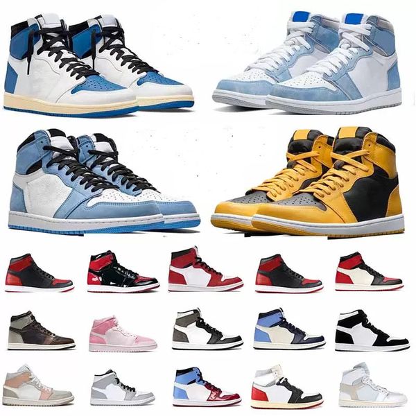 

university blue 1s basketball shoes dark mocha hyper royal chicago twist obsidian union light smoke grey sneakers unc jumpman 1 1s women tra