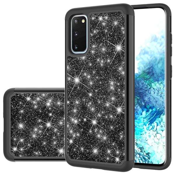

for galaxy s20 glitter powder contrast skin shockproof silicone pc protective case