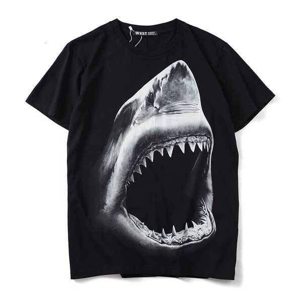 

2021 new luxury men novelty 3d shark teeth t shirts t-shirt hip hop skateboard parkour street cotton t-shirts tee punk n183 b2pi, Black
