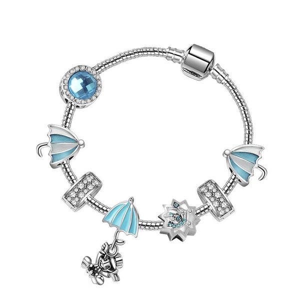 

new panjia style diy beaded bracelet anime boy panjia diy color umbrella alloy beaded bracelet, Black