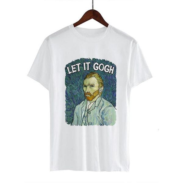 

van gogh art t-shirt ladies printed graphics t-shirt women new streetwear casual harajuku t-shirt femme, White