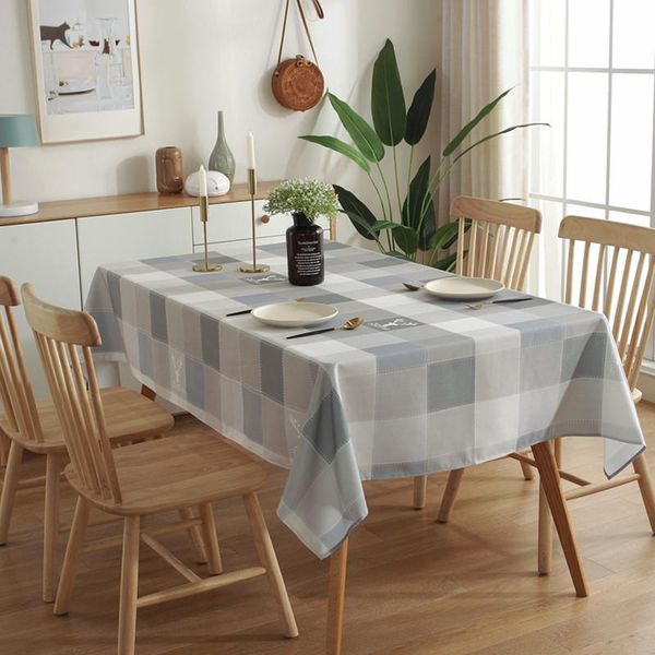 

table cloth proud rose tablecloth waterproof gray grid printed cover towel rectangular home dining