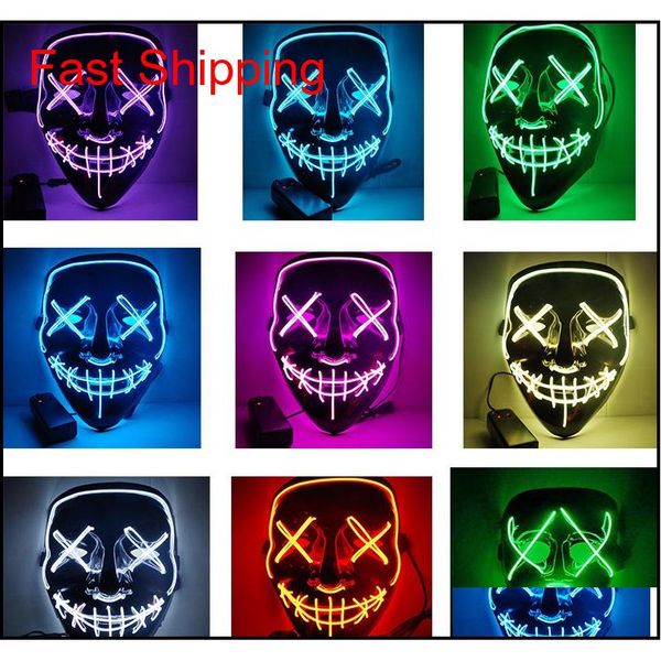

halloween el wire mask cold light line ghost horror mask led party cosplay masquerade street dance halloween rave toy accessories 8si2p, Silver