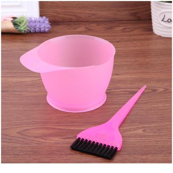 

2pcs/set plastic hair dye colouring brush comb bowl hairdressing styling tools hair dyeing kit hair color mixing bowls h jllqgz