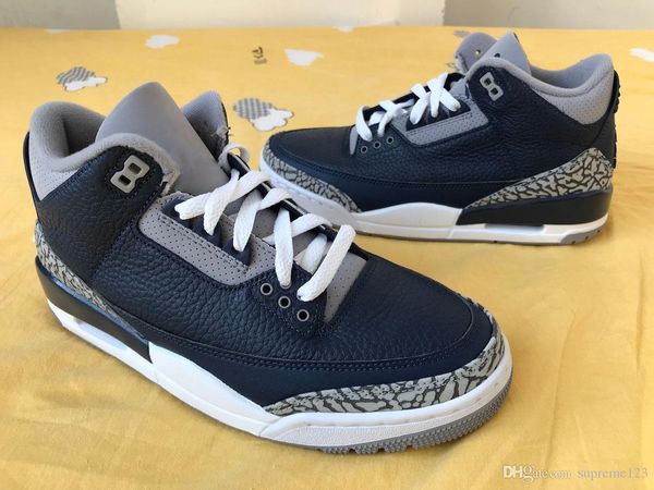 

новая распродажа воздух аутентичные 3 полуночных военно-морских кроссовки прохладно серые цементные серые белые ретро мужские женщины на отк