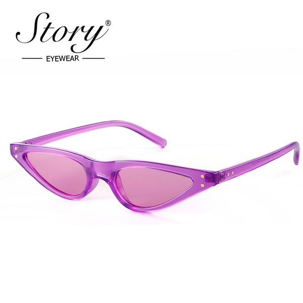 

sunglasses story 2021 vintage tiny cat eye women retro small red cateye frame skinny triangle sun glasses purple shades eyewear, White;black
