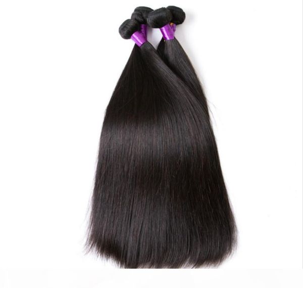 

grade 8a wholesale straight brazilian hair weave 100% virgin human hair weave 100g 3 bundles lot hair extensions, Black