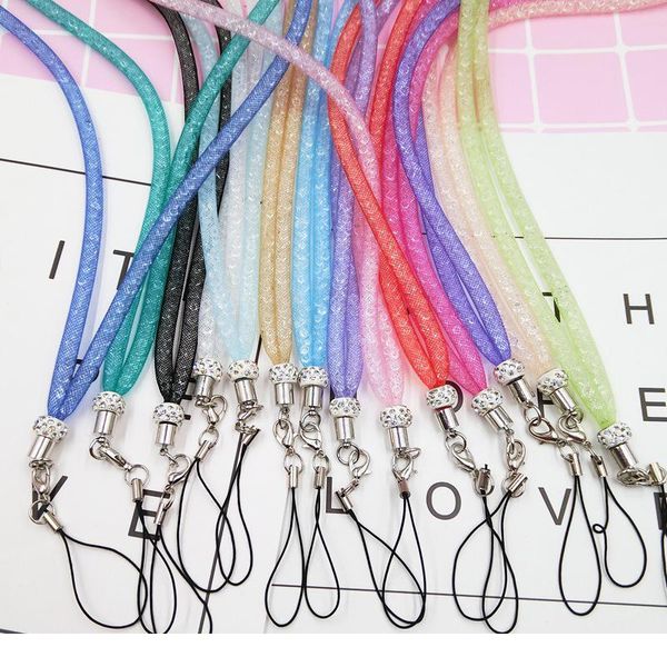 

shellnail mobile phone straps multi-function hanging neck net rope long lanyard for iphones keys usb cell phone crystal jlltmg