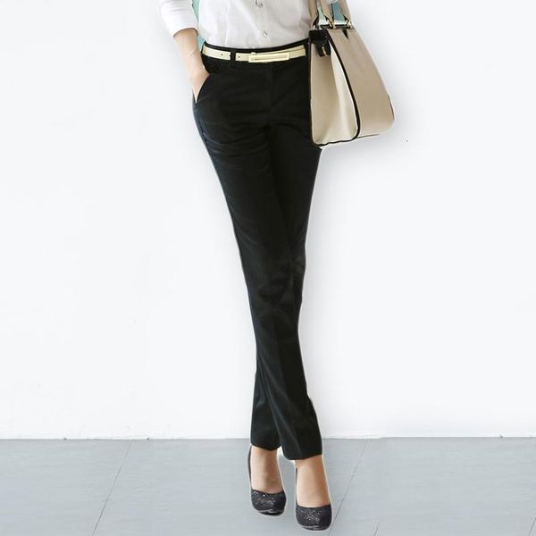 

s-4xl большой размер женские ол карандашные брюки 201 новое прибытие элегантные дамы офисные рабочие брюки упругие повседневные хлопковые бр, Black;white