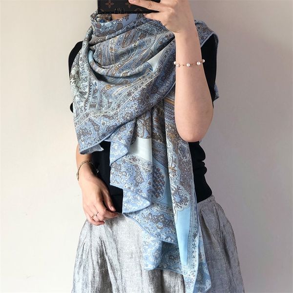 

fabulous print silk cashmere blanket scarf wraps cape for women winter scarves poncho 201214, Black