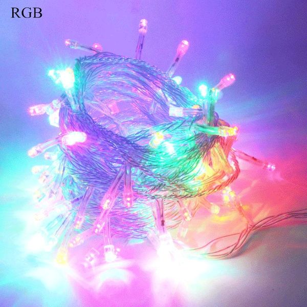 

свет шнур 100led 10й рождество свадьба украшение огни garland ac 110v 220v открытые водонепроницаемые светодиодные лампы 9 цветов водить wmt
