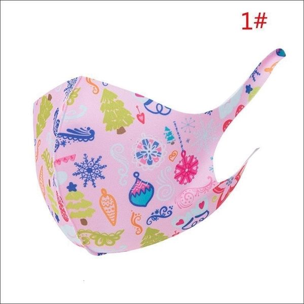 

breathable 2020 claus christmas santa fashion elk dust-proof printing ice silk cotton mask for men and women xmas faceoutletacu2