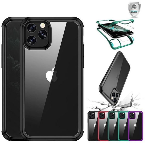 

tempered glass cases for iphone 12 mini pro max 11 xr xs 360 full protect armor transparent phone cover