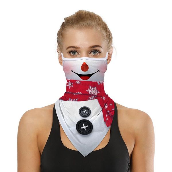 

christmas party face mask 3d printed bandana scarf women men scarf outdoor headband riding masks xmas triangle santa claus, Blue;gray
