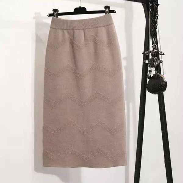 

of 2021 new high skirts vintage spring knitting women long falutin pink femme jupe khaki skirt y294 gc9e, Black