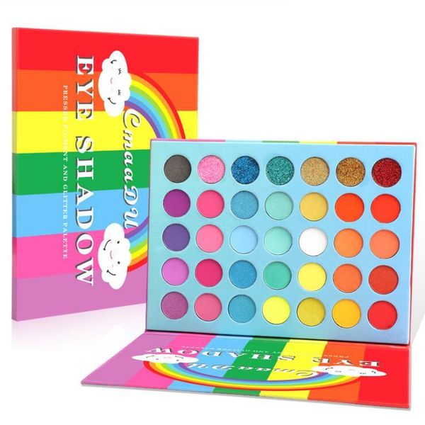 

35 color rainbow matte eyeshadow makeup pallete sequin metallic eyeshadow pallete waterproof glitter eye makeup tslm1