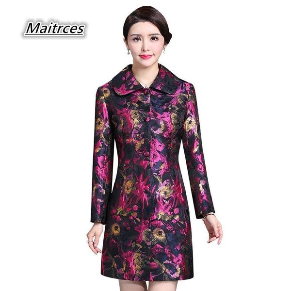 

2020 spring elegant trench coat female turn-down collar windbreaker women casual autumn women coat print outerwear plus fy010, Tan;black