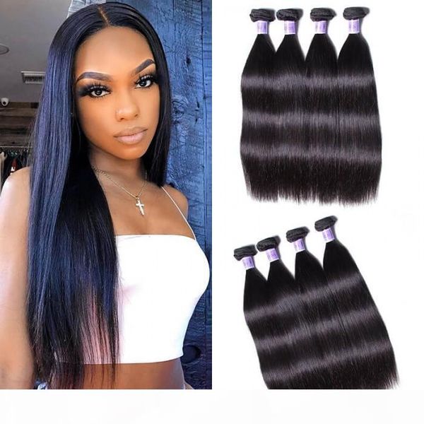 

kysiss 4 bundles unprocessed straight 100 peruvian virgin human hair natural woman soft tangle hair, Black;brown