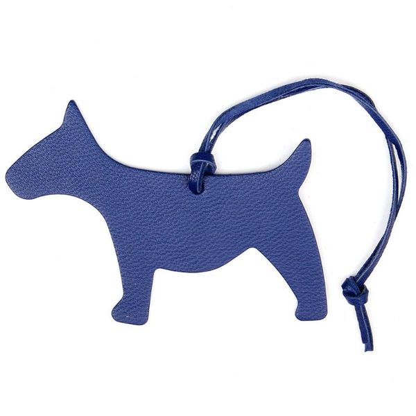 

brand handmade real genuine leather cute deer dolphin dog keychain animal key chain ladies women bag charm pendant, Silver