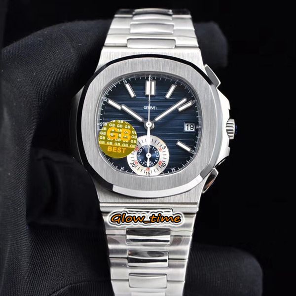 

gbf version cal.ch28-520c chronograph automatic 5980/1a-001 date blue dial 5980 mens watch silver steel case bracelet designer watches, Slivery;brown