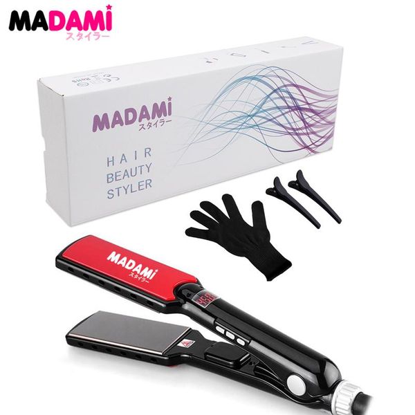 

mch 470f high temperature wide plates keratin straightening curling irons tool titanium professional hair straightener f wmtoom, Silver