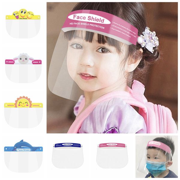 

kids children safety faceshield transparent full face cover protective film tool anti-fog face shield designer masks 300pcs rra3278