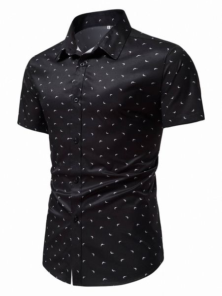 

men fish print shirt 13wc#, White;black