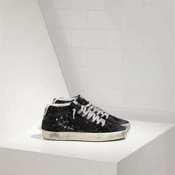 

italy brand multicolor heel golden superstar gooses designer sneakers men women classic white do-old dirty shoes casual shoes, Black