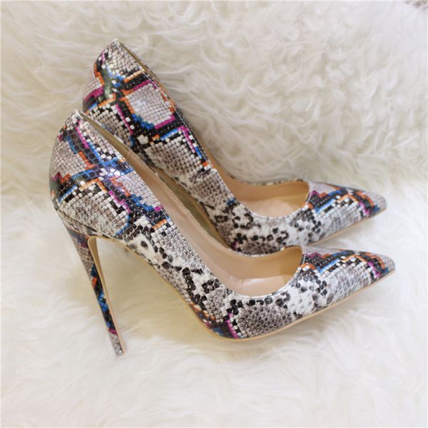 

fashion delivery women gray lady bombs python toe pointy heels high 8-12 cm in party shoes skqy, Black