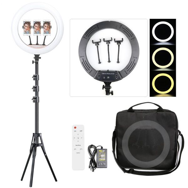 

flash heads 45cm led ring light 2700-7000k 18 inch lamp with tripod pography lighting po studio ringligt for camera phone makeup