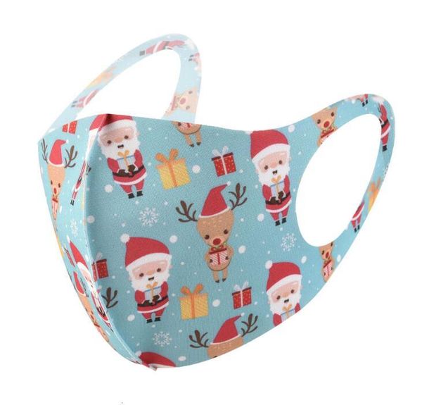 

santa designer gift face mask christmas 3d kids printing mouth facemask dustproof sunscreen washable men women black masoutletdic7
