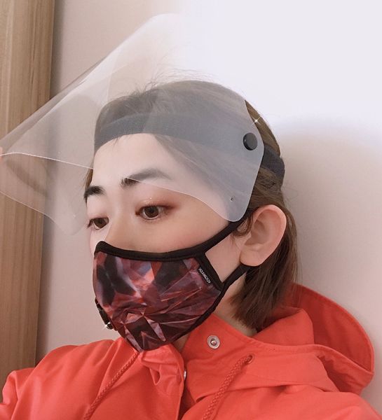 

pcs transparent full face shield safety 100 pet material protective face mask adjustable oil-splash proof anti-uv masque