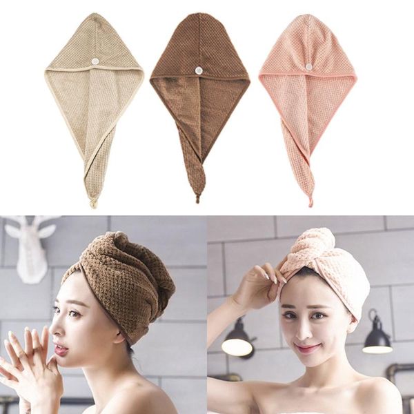 

microfiber hair drying wrap towel bath spa turban fast dry shower head cap cover